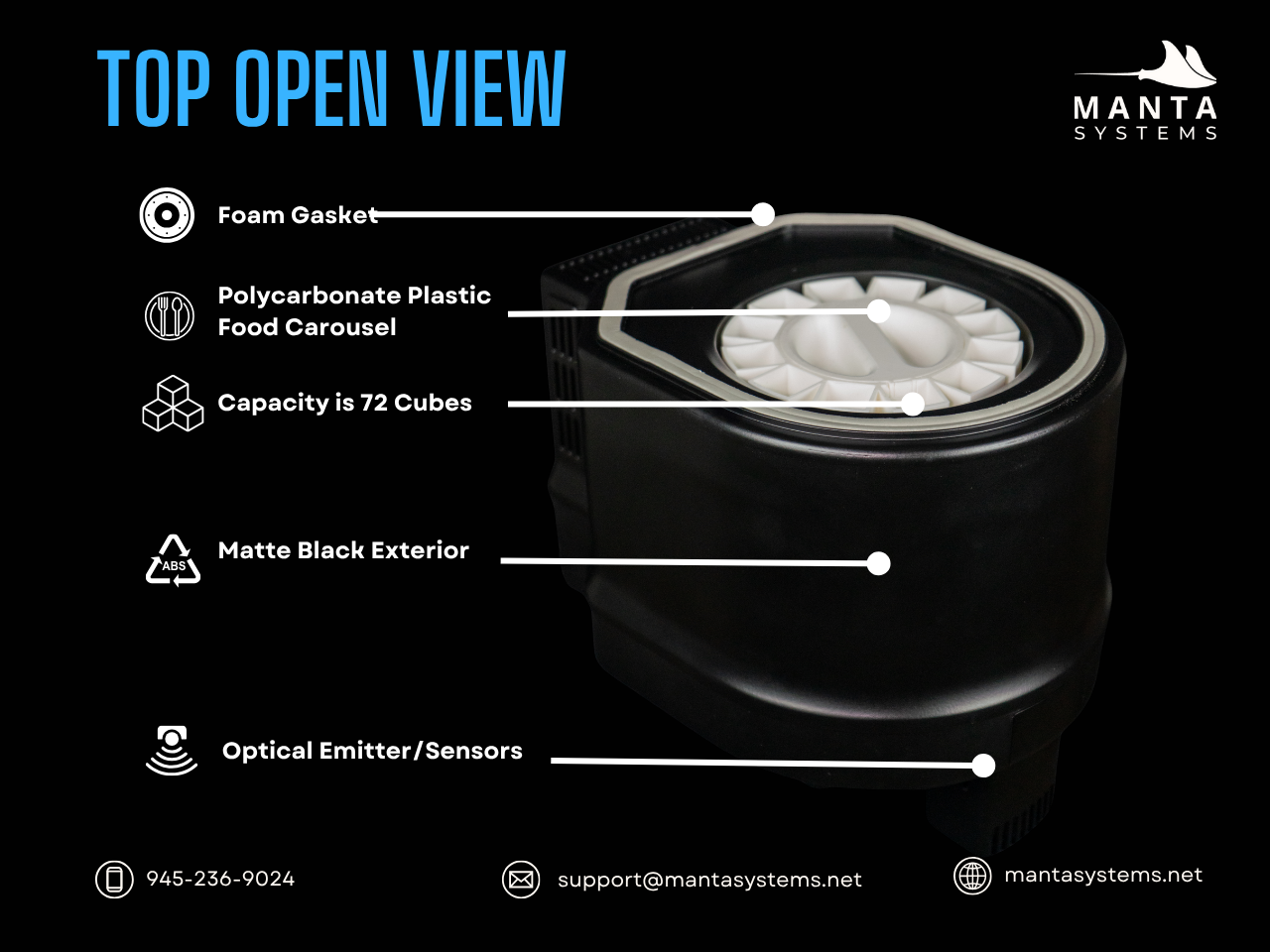 Automated Frozen Fish Food Feeder – top view